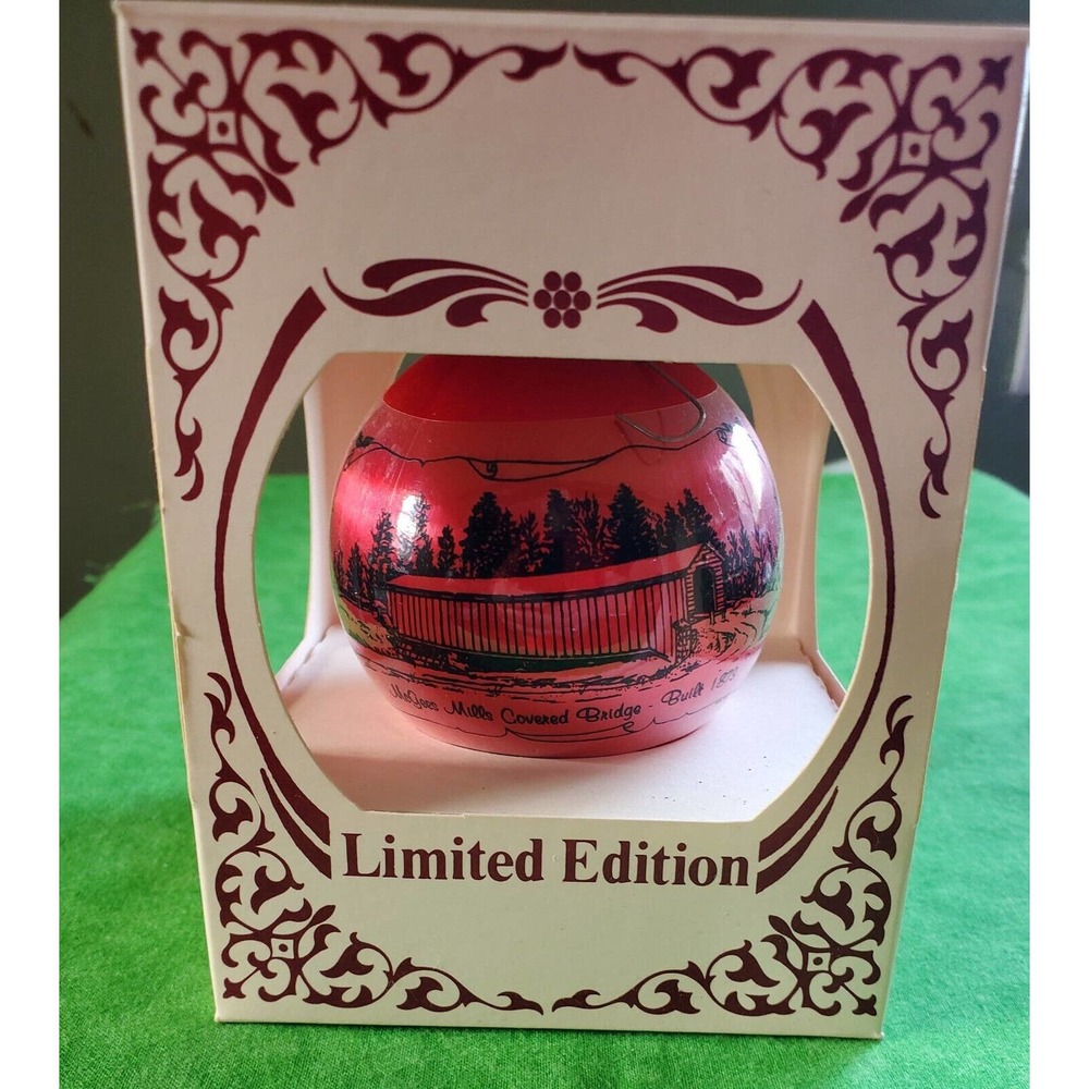 McGees Mills Covered Bridge Limited Edition Christmas Ornament Vintage 1991